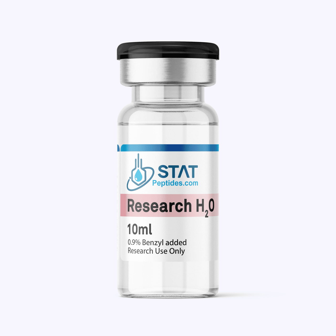 10 ml Research H2O plastic vial, 0.9% benzyl added